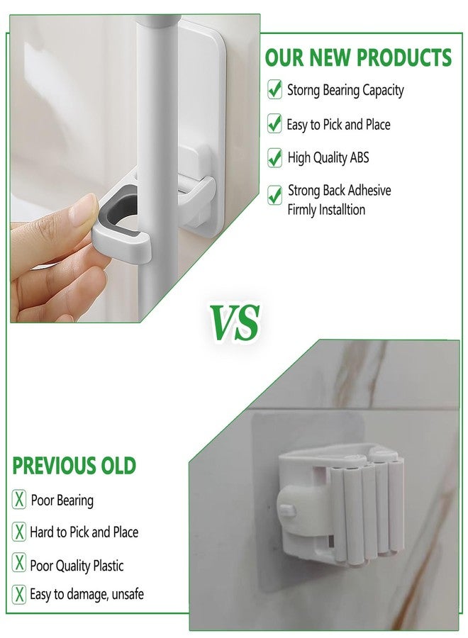 Tinkeep Broom Holder Mop Holder Broom & Mop Grippers Self Adhesive No Drilling Super Anti-Slip Broom and Dustpan Hanger Wall Mount Mops Rakes Holder 3 pcs - Image 3